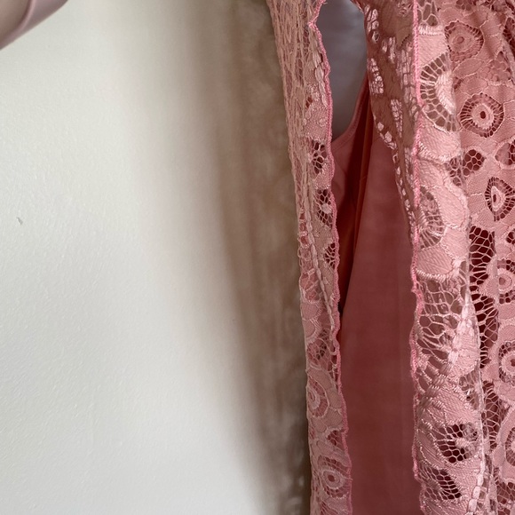 Drapers Double Layer blouse w/ lace poncho style over-lay Medium Rose Top - Picture 3 of 7